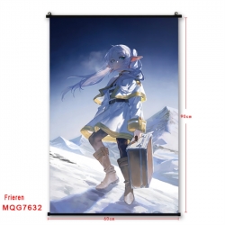 Frieren: Beyond Journey's Anime black Plastic rod Cloth painting Satin cloth Wall Scroll 60X90CM