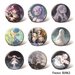 Frieren: Beyond Journey's Anime tin chest badge with a diameter of 58mm a set of 9