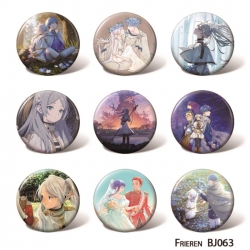 Frieren: Beyond Journey's Anime tin chest badge with a diameter of 58mm a set of 9