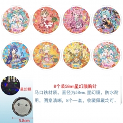 Hatsune Miku Anime round Astral membrane brooch badge 58MM a set of 8