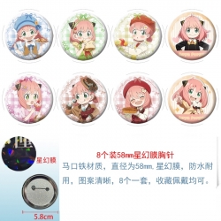 SPY&times;FAMILY Anime round Astral membrane brooch badge 58MM a set of 8