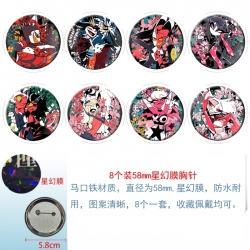 Hazbin Hotel Anime round Astral membrane brooch badge 58MM a set of 8