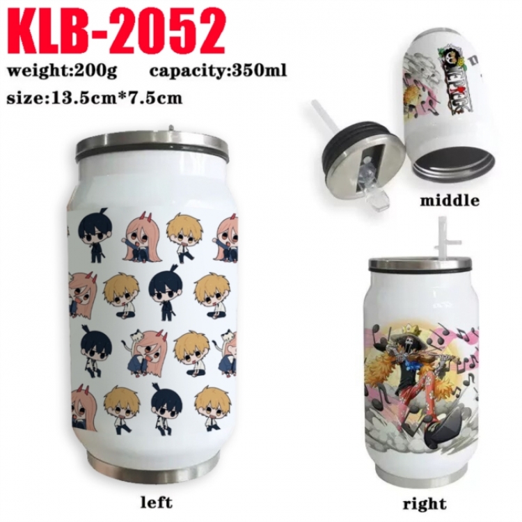 Chainsaw Man Anime Printed Stainless Steel Insulated Cup Straw Water Cup 350ML