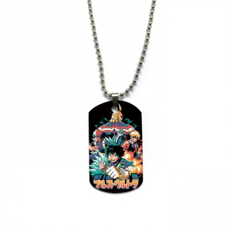 My Hero Academia Anime double-sided full color printed military brand necklace price for 5 pcs