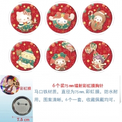 Sanrio Anime Rainbow Mask Badge Brooch 75MM a set of 6