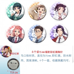 Anime Rainbow Mask Badge Brooch 75MM a set of 6