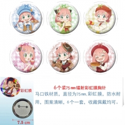 SPY&times;FAMILY Anime Rainbow Mask Badge Brooch 75MM a set of 6