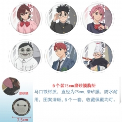 DANDADAN Anime Matte film brooch badge 75MM a set of 6