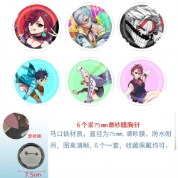 DANDADAN Anime Matte film brooch badge 75MM a set of 6