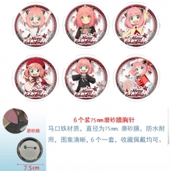 SPY&times;FAMILY Anime Matte film brooch badge 75MM a set of 6