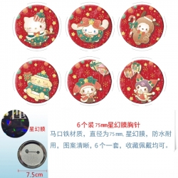 Sanrio Anime Star Illusion Film Brooch Badge 75MM a set of 6