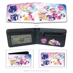 My Little Pony 3D concave convex two fold  shortshort wallet leather wallet 11X9.5 60G
