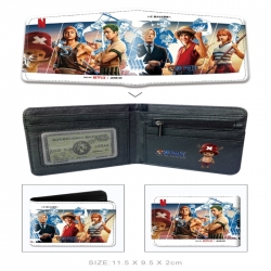 One Piece 3D concave convex two fold  shortshort wallet leather wallet 11X9.5 60G