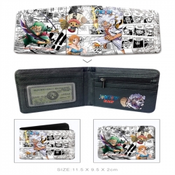 One Piece 3D concave convex two fold  shortshort wallet leather wallet 11X9.5 60G