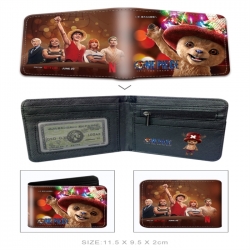One Piece 3D concave convex two fold  shortshort wallet leather wallet 11X9.5 60G