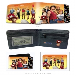 One Piece 3D concave convex two fold  shortshort wallet leather wallet 11X9.5 60G