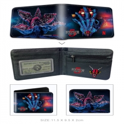Stranger Things 3D concave convex two fold  shortshort wallet leather wallet 11X9.5 60G