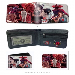 Stranger Things 3D concave convex two fold  shortshort wallet leather wallet 11X9.5 60G