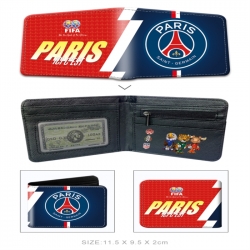 Paris Saint Germain 3D concave convex two fold  shortshort wallet leather wallet 11X9.5 60G