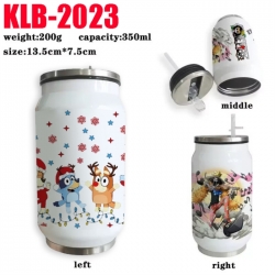 Bluey Anime Printed Stainless Steel Insulated Cup Straw Water Cup 350ML