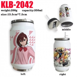 DANDADAN Anime Printed Stainless Steel Insulated Cup Straw Water Cup 350ML