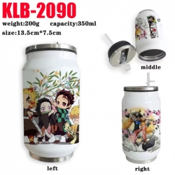 Demon Slayer Kimets Anime Printed Stainless Steel Insulated Cup Straw Water Cup 350ML