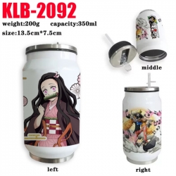 Demon Slayer Kimets Anime Printed Stainless Steel Insulated Cup Straw Water Cup 350ML