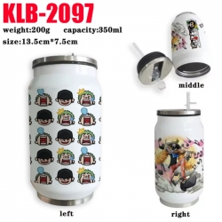 One Piece Anime Printed Stainless Steel Insulated Cup Straw Water Cup 350ML