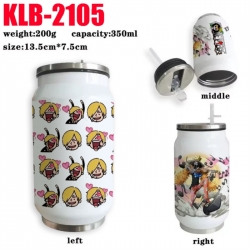 One Piece Anime Printed Stainless Steel Insulated Cup Straw Water Cup 350ML