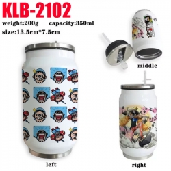 One Piece Anime Printed Stainless Steel Insulated Cup Straw Water Cup 350ML