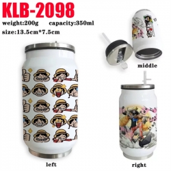 One Piece Anime Printed Stainless Steel Insulated Cup Straw Water Cup 350ML