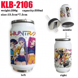 K-Pop Demon Hunters Anime Printed Stainless Steel Insulated Cup Straw Water Cup 350ML