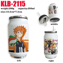 Haikyuu!! Anime Printed Stainless Steel Insulated Cup Straw Water Cup 350ML