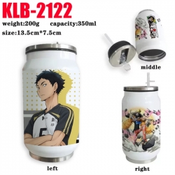 Haikyuu!! Anime Printed Stainless Steel Insulated Cup Straw Water Cup 350ML