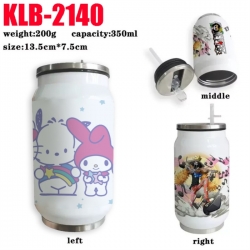 Sanrio Anime Printed Stainless Steel Insulated Cup Straw Water Cup 350ML