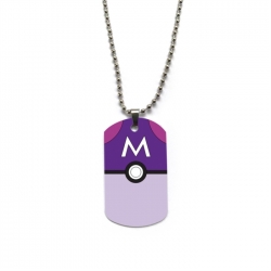 Pokemon Anime double-sided full color printed military brand necklace price for 5 pcs