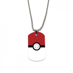 Pokemon Anime double-sided full color printed military brand necklace price for 5 pcs