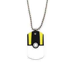 Pokemon Anime double-sided full color printed military brand necklace price for 5 pcs