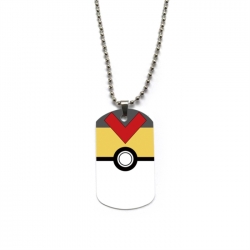 Pokemon Anime double-sided full color printed military brand necklace price for 5 pcs