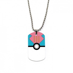 Pokemon Anime double-sided full color printed military brand necklace price for 5 pcs