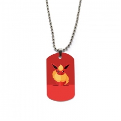 Pokemon Anime double-sided full color printed military brand necklace price for 5 pcs