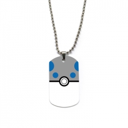 Pokemon Anime double-sided full color printed military brand necklace price for 5 pcs