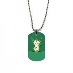 Pokemon Anime double-sided full color printed military brand necklace price for 5 pcs