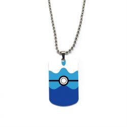 Pokemon Anime double-sided full color printed military brand necklace price for 5 pcs