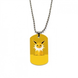 Pokemon Anime double-sided full color printed military brand necklace price for 5 pcs