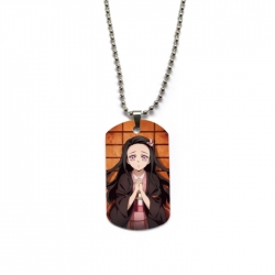 Demon Slayer Kimets Anime double-sided full color printed military brand necklace price for 5 pcs