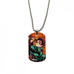 Demon Slayer Kimets Anime double-sided full color printed military brand necklace price for 5 pcs