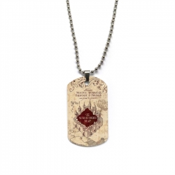 Harry Potter Anime double-sided full color printed military brand necklace price for 5 pcs