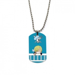 One Piece Anime double-sided full color printed military brand necklace price for 5 pcs