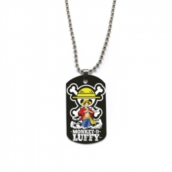 One Piece Anime double-sided full color printed military brand necklace price for 5 pcs